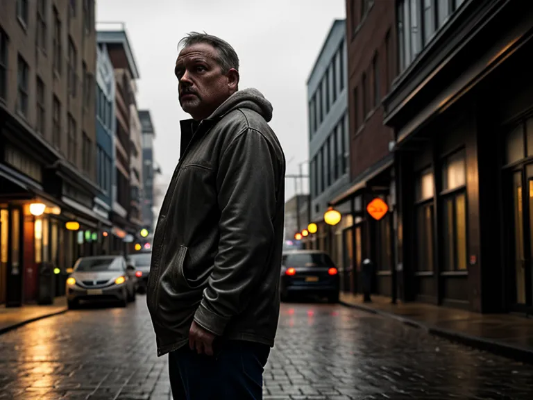 Defensa personal urbana para personas comunes: alguien caminando solo de noche por una calle de la ciudad