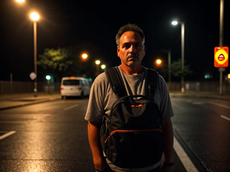 Realidad callejera y prevención del delito: parada de autobús solitaria y mal iluminada de noche