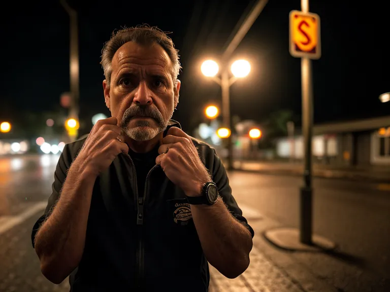 Manos tensas aferradas a la correa de una mochila en la oscuridad, señal de estrés en defensa personal callejera